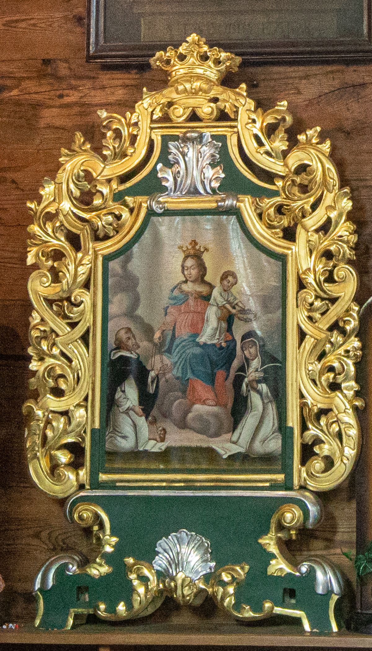 Feretron Obrazy MB Szkaplerzna, Adoracja Dzieciątka Jezus, olej na płótnie, regencja, II poł. XVIII w.