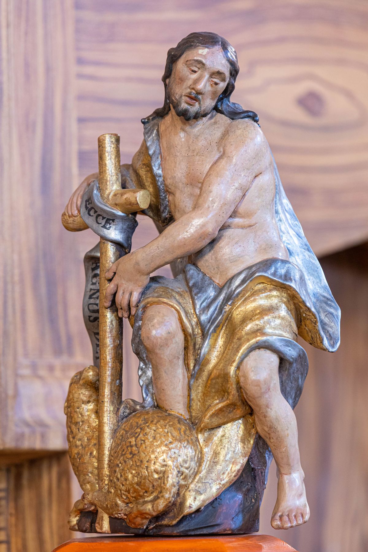 Cross, gilded bronze and polychrome