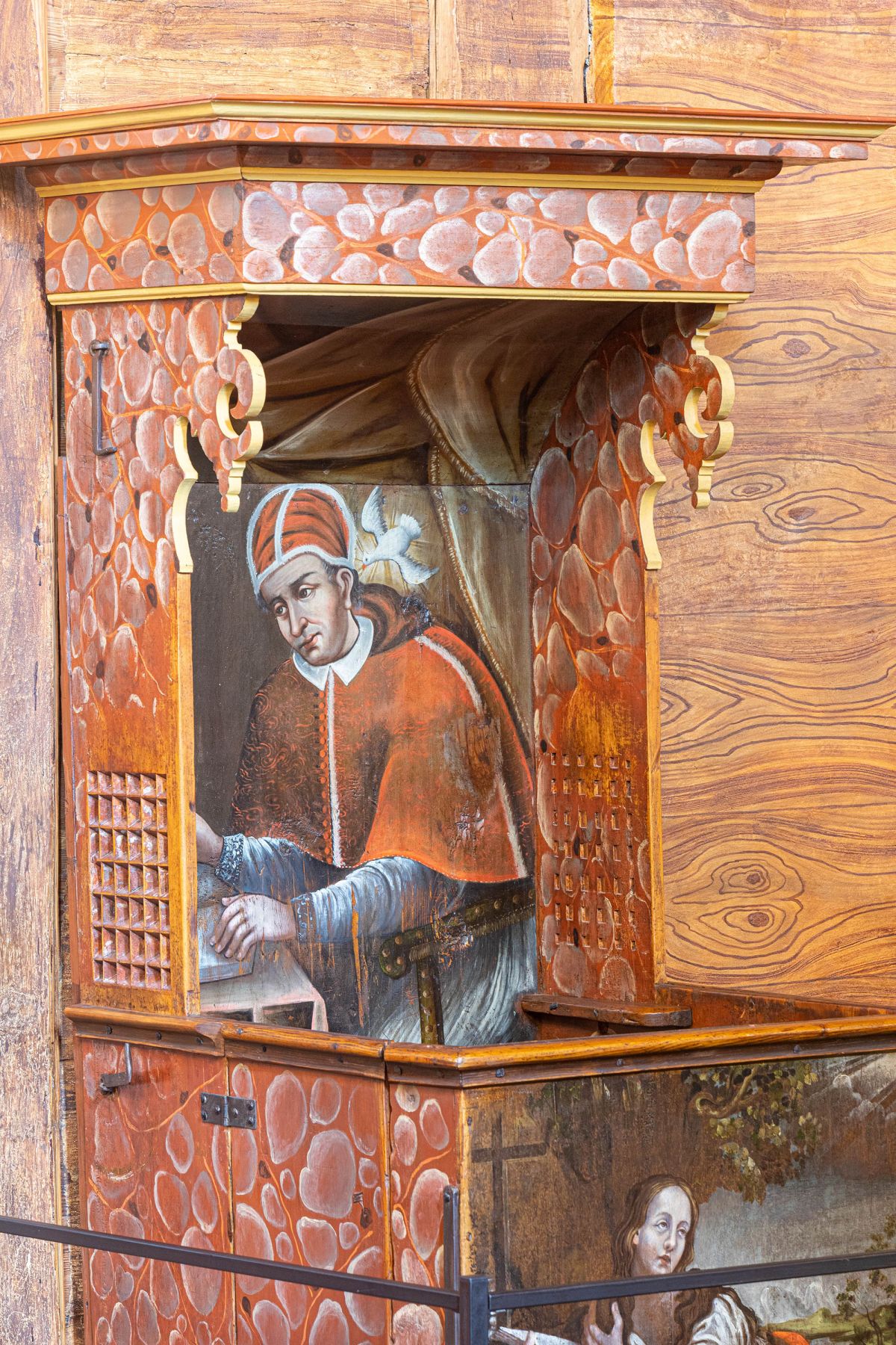 Obraz św. Grzegorz, tempera na drewnie, barokowy, 1 ćw. XVIII w.