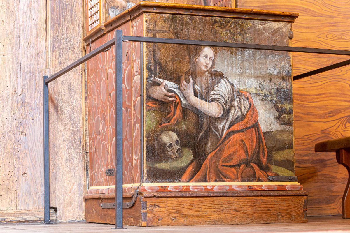 Obraz pokutująca św. Magdalena, tempera na drewnie, barokowy, 1 poł. XVIII w.