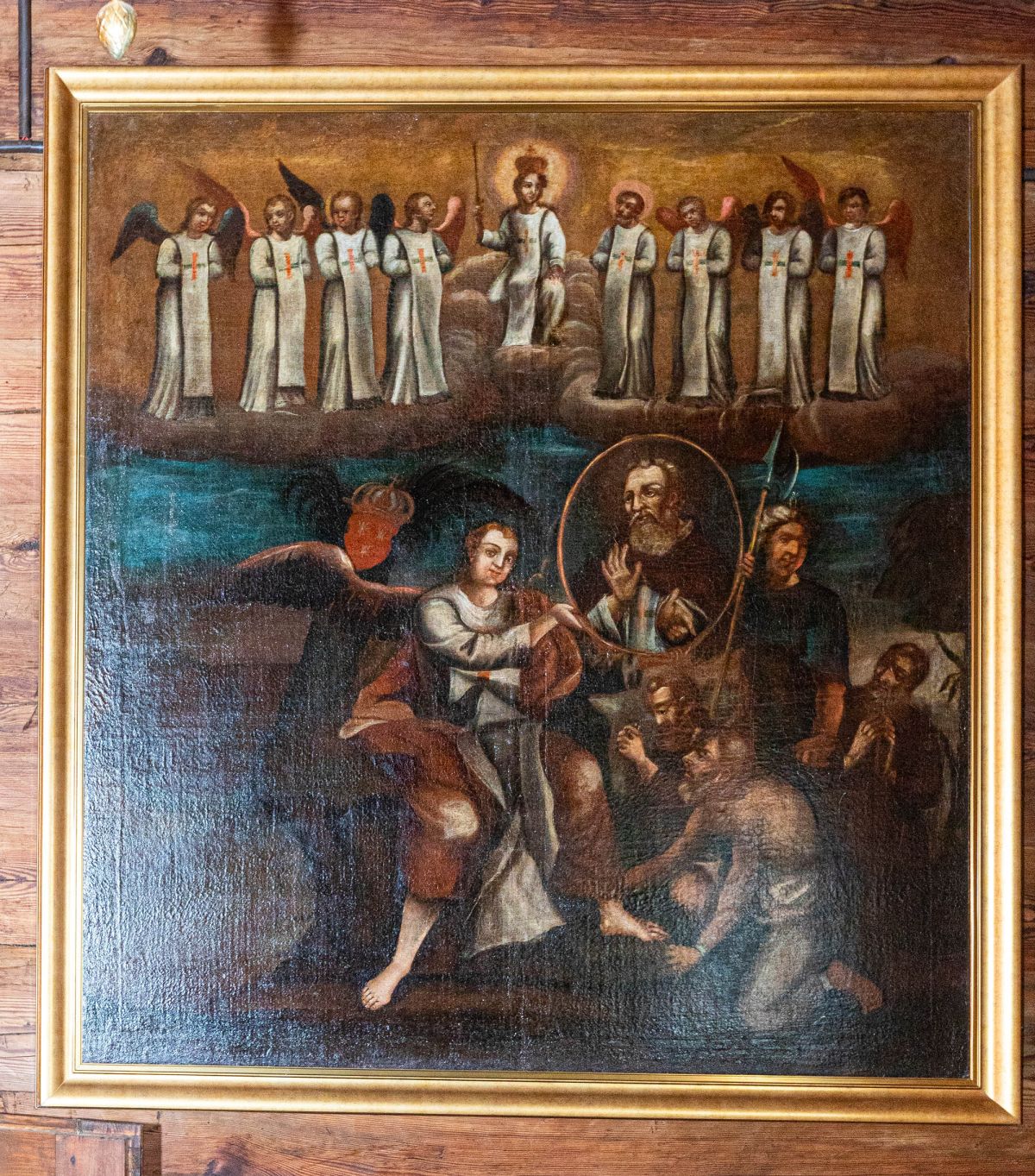 Obraz Cud wskrzeszenia przez trynitarza, olej, płótno, barok, XVIII w.