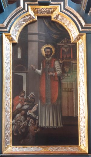 Obraz św.Walenty, olej na płótnie, barokowy, poł. XVIII w.