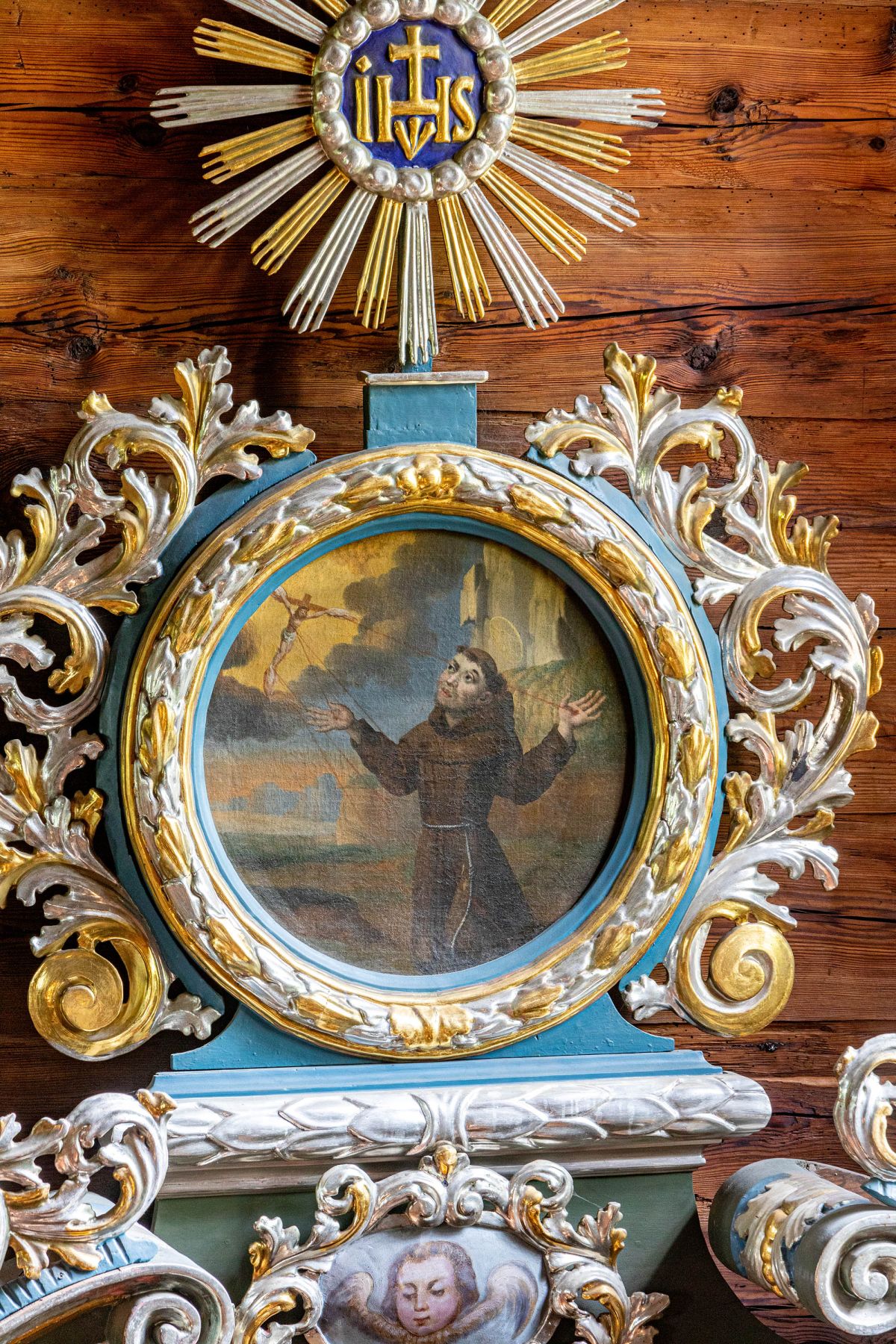 Obraz Stygmatyzacja św. Franciszka, płótno, olej, późny barok, 2. Ćw. XVIII w.