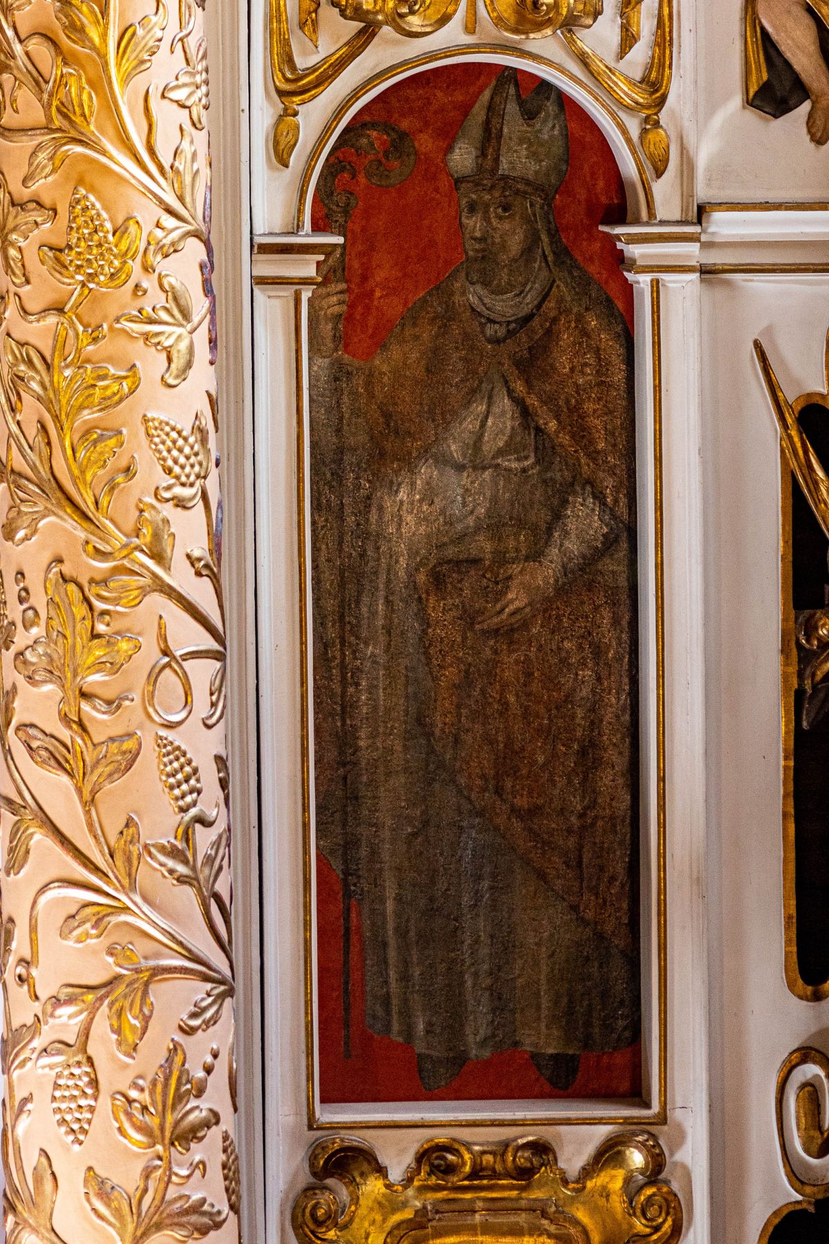 Obraz św. Mikołaj Biskup, olej na płótnie, barokowy, 1. Poł. XXVIII w., olej na płótnie, barokowy, 1 poł. XVIII w.